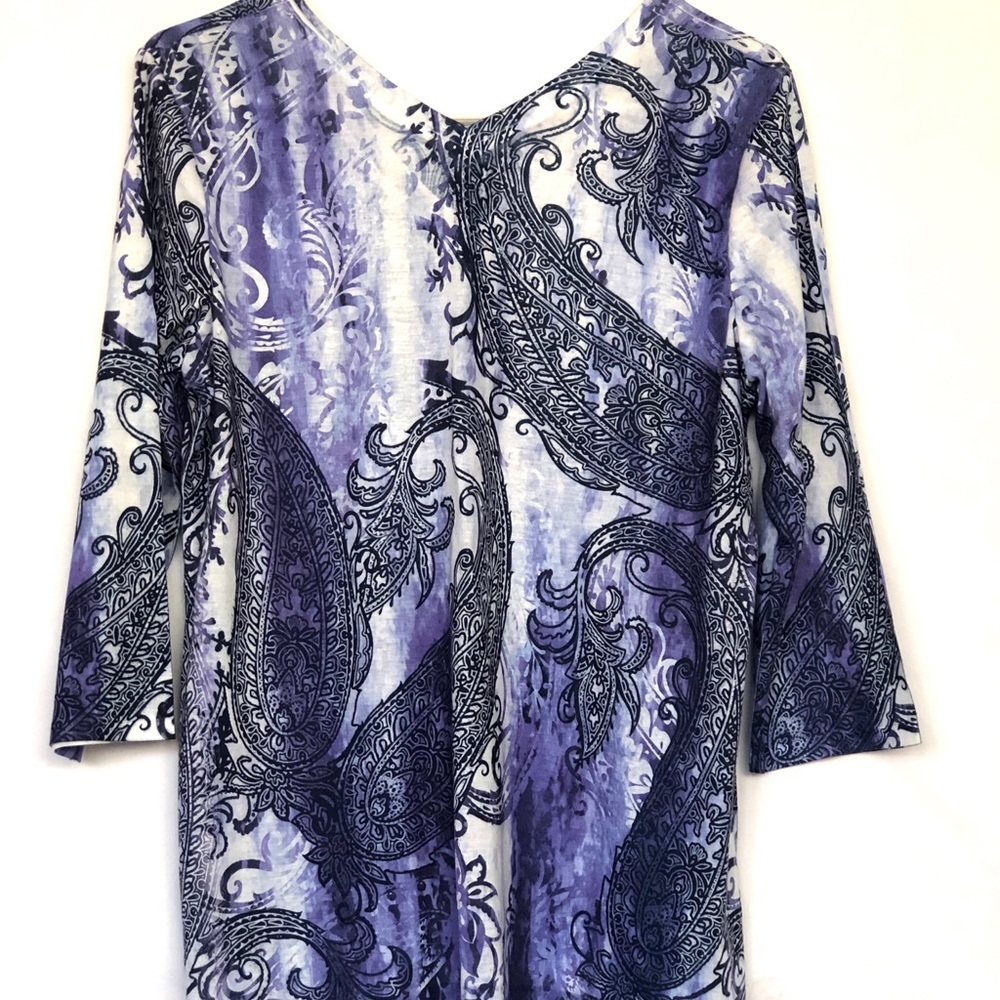 Chico’s Hi-low and Rhinestones Blouse Sz 1